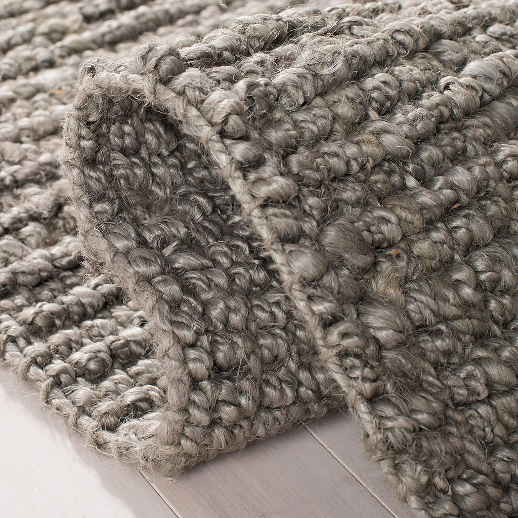 SAFAVIEH Area Rug 8x10 - Natural Fiber Collection - Large - Light Grey, Handmade Chunky Textured Jute, Thick (NF447G)