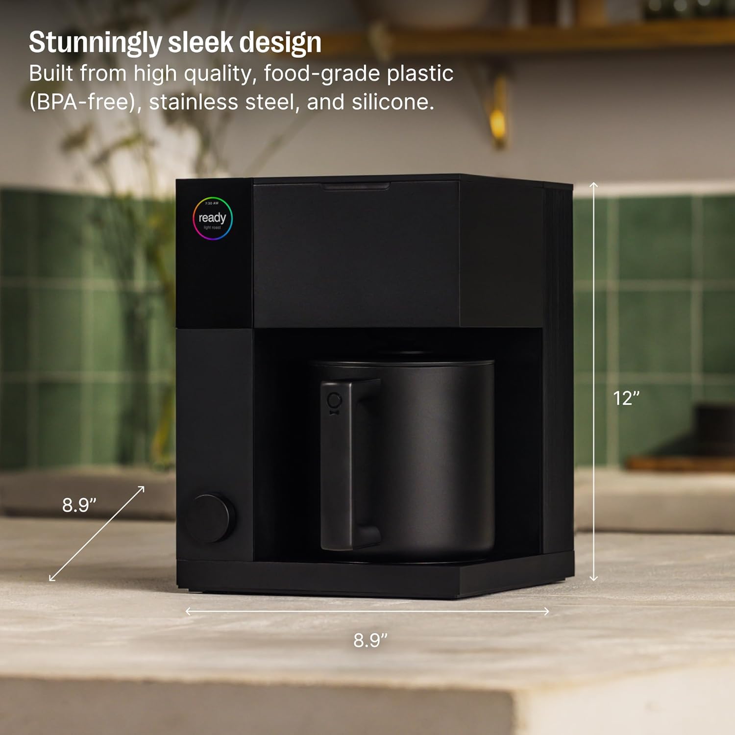 Fellow Aiden Precision Coffee Maker – 10-Cup Thermal Carafe, Programmable Drip Coffee Machine, Single Serve & Batch Brew, Adjustable Brew Strength, Removable Water Tank, Matte Black