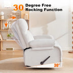 360° Swivel Glider Recliner, Oversized Recliner Rocker Chair, Extra Wide Manual Recliner, Overstuffed Soft Rocking Sofa Chair for Living Room& Bedroom (Beige)