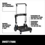 DEWALT TSTAK Trolley Cart with Handle, Swivel 360°, Capacity of Up to 200 lbs (DWST17888)