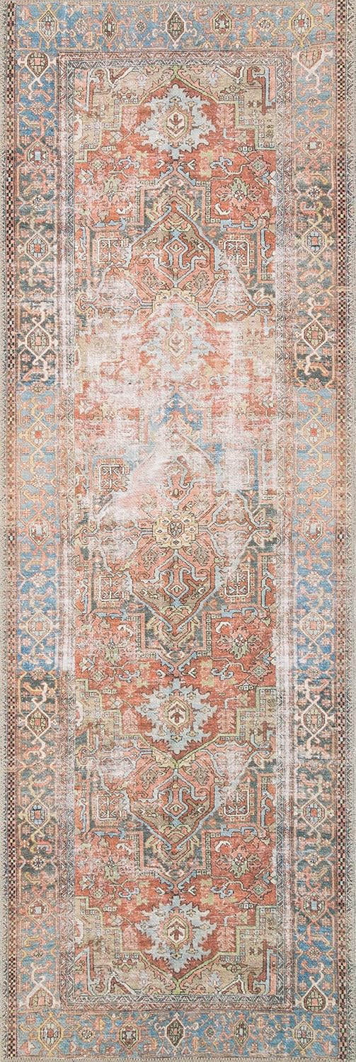 Loloi Loren Collection LQ-15 Terracotta/Sky 7'-6" x 9'-6" Area Rug