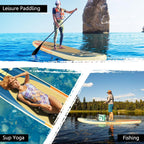 Goplus Inflatable Stand up Paddle Board, 10'/10.5'/11' SUP 6" Thick with Premium Accessories, Adjustable Aluminum Paddle, Leash, Carry Bag, Hand Pump, Removable Fin, ISUP for Adults