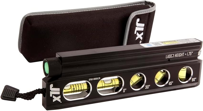 Johnson Level & Tool 5700-0800LZR 8" Magnetic Billet Torpedo Laser Level with GreenBrite Technology (Class II,