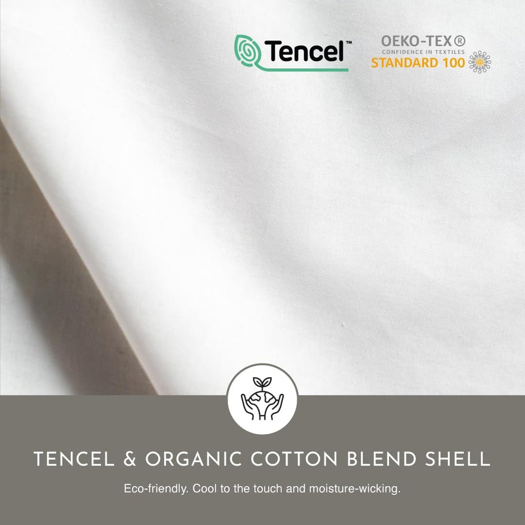 linens delight Highland Feather Summer Lightweight Airy White Down Comforter with 300 Thread Count Tencel Organic Cotton Shell Luxurious Soft Duvet Insert Manufactured in Canada (800 Loft, Full)