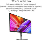 ASUS ProArt Display 27” 4K HDR Professional Monitor (PA279CRV) - IPS  UHD (3840 x 2160)  99% DCI-P3/Adobe RGB  ΔE < 2  Calman Verified  USB-C PD 96W  DisplayPort  Daisy-Chain  Ergonomic  3yr Warranty