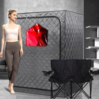 Full Body Portable Personal Infrared Saunas for Home  2 Person Sauna Tent  at Home Sauna  Portable Infrared Sauna Two-Person Sauna Tent with 2 Foldable Chairs  Remote Control