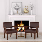 FAGAGA Accent Chair, PU Leather Living Room Chairs Oversize with Soft Seat and Armrests for Living Room Dinning Room Bedroom Reading Room Waiting Room