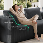 Novilla Modular Sectional Sofa, Modern Cloud Sectional Couch with Smarts Coil® Support, Upholstered Boneless Couch for Living Room Apartments Bedroom, No Assembly Required, Dark Gray (Armless Chair)