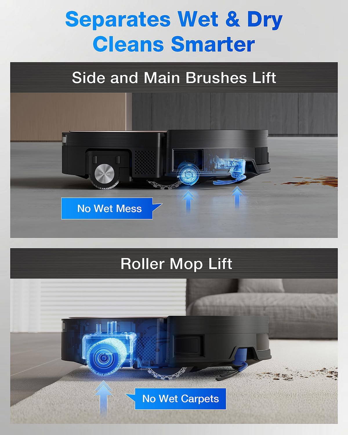 ECOVACS DEEBOT X11 OmniCyclone Robot Vacuum and Mop, PowerBoost Charging, OZMO Roller 2.0 Self-Washing, 19,500Pa Suction, Bagless Station, AIVI 3D Navigation, Hardwood/Carpet/Tile