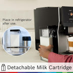 Bosch 800 Series Fully Automatic Espresso and Coffee Machine – 36 Drinks with Coffee World, Cold Brew, Double Cup, Integrated Milk Container, Smart Features, in Silver TQU60307