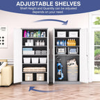 Metal File Cabinet,Locking Storage Cabinet with 2 Doors and 5 Adjustbale Shelves,Steel Tool Cabinet for Garage,Basement,Home Office