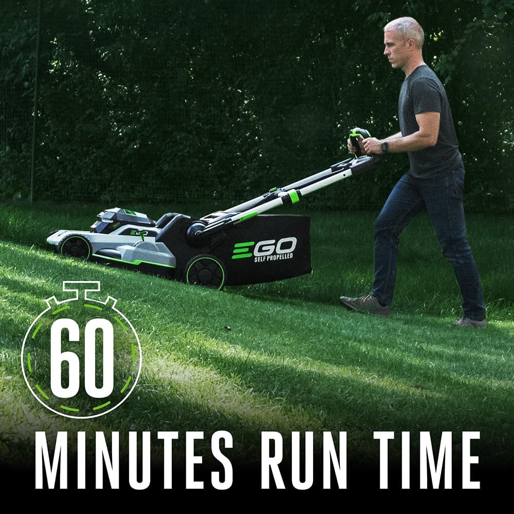 EGO Power+ Electric Lawn Mower  Self-Propelled Cordless with Touch Drive  Includes 56V 7.5Ah Battery and Rapid Charger – LM2125SP