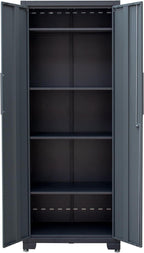 Metal Garage Storage Cabinet with 4 Adjustable Shelves and Locking Doors 75-inch Tall Tool Organizer Steel Lockers for Home, Office, Warehouse, Garage, 1Pc (Assembly Required)