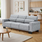 Gizoon 3-Seater Chenille Couch, 89 Inch Modern Comfy Sofa with Wide Armrests & Deep Cushions, for Living Room, Bedroom and Apartment, Grey