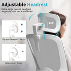 Ergonomic Office Chair,Mesh Office Chair with Lumbar Support,High Back Desk Chair with Flip-up Arms,400 lbs Big and Tall Computer Chair with Headrest,Comfy Desk Chairs (Light Grey)