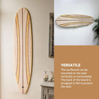 Surfboard Longboard Wall Decoration Décor - Hangs Vertical or Horizontal – Glossy Surface Like a Real Surfboard – Beach House, Coastal Living, Tropical Beach Theme – 66 inches Long