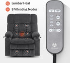 MCombo Oversized Power Lift Recliner Chair for Elderly, Dual Motor Lift Chair with Heat and Massage, Lay Flat Lift Chair for Big and Tall, Cup Holders, Fabric R7891 (Oversize, Dark Gray)