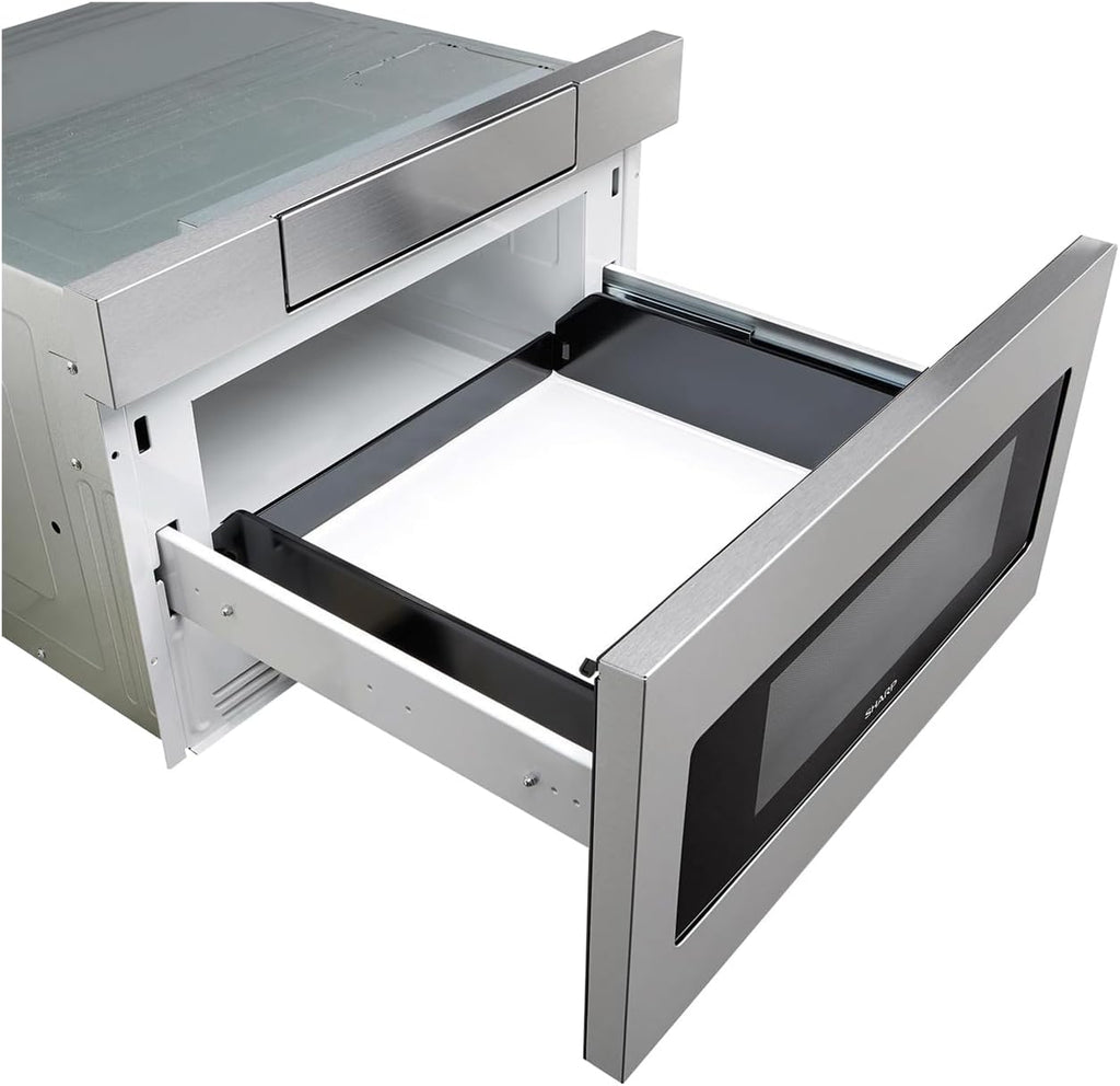 SHARP SMD3070ASY Microwave Drawer Oven, 30-inch, 1.2 Cubic Feet, 950 Watt, Concealed Angled Touch Control Panel with Digital LCD Display, Stainless Steel