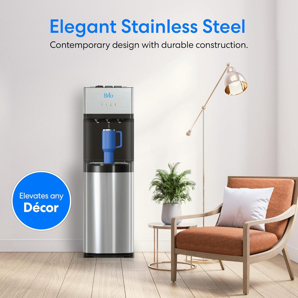 Brio Self Cleaning Bottom Loading Water Cooler Water Dispenser – Limited Edition - 3 Temperature Settings - Hot, Cold & Cool Water