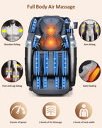 RELX Massage Chair Full Body, 15 Modes Zero Gravity SL-Track Shiatsu Massage Chair Built-in Heat System, Airbag Massage with Body Scan, Deep Yoga Stretch, Calfrest Extension and AI Control(Black)