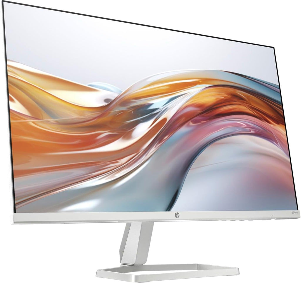 HP Series 5 524sw 24" 300 nits IPS FHD Monitor (Replaces M24FW) Adjustable Tilt  Flicker Free  Anti-glare  Ultra-thin  Low-Blue Light Filter  1x HDMI  White/Silver w/DKZ Hub USB Port Expander (2 Pack)