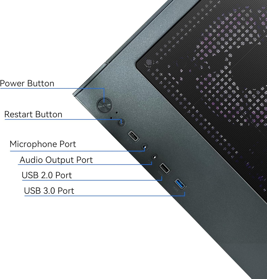 Gaming PC Desktop Computer  Ryzen 7 5700X RTX 5060 32GB DDR4 RAM and 1TB M.2 NVMe SSD  240 Liquid Cooler  ARGB Fans Game Design Office