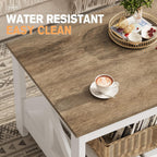 YESHOMY Farmhouse Coffee Table, Coffee Tables for Living Room, Farmhouse Square Coffee Table with Storage, Couch Table, Small Tables for Small Spaces, Gray & White