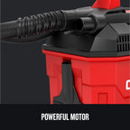 CRAFTSMAN V20 Cordless Vacuum Cleaner, Shop Vac Wet/Dry, 2 Gallon, 7ft Hose, Bare Tool Only (CMCV002B)