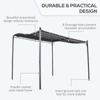 Outsunny 10' x 10' Steel Outdoor Pergola Gazebo, Patio Canopy with Weather-Resistant Fabric and Drainage Holes for Backyard, Deck, Garden, Gray