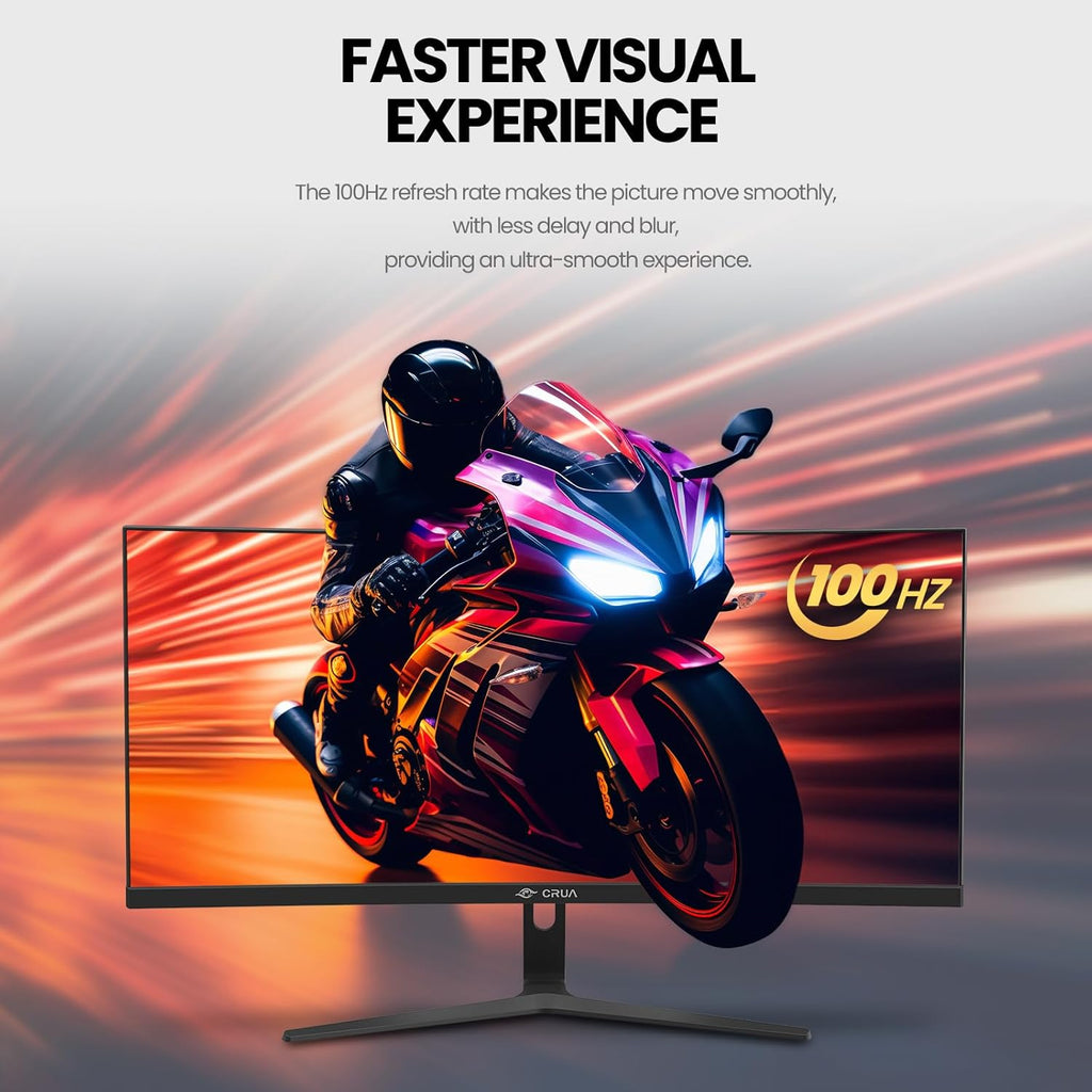 CRUA 30Inch Ultrawide Curved Monitor  21:9 FHD(2560x1080P) VA Computer Monitor  120% sRGB 100HZ 1500R PC Monitors Support FreeSync  Wall-Mounted  with HDMI/DP Display Port-Black