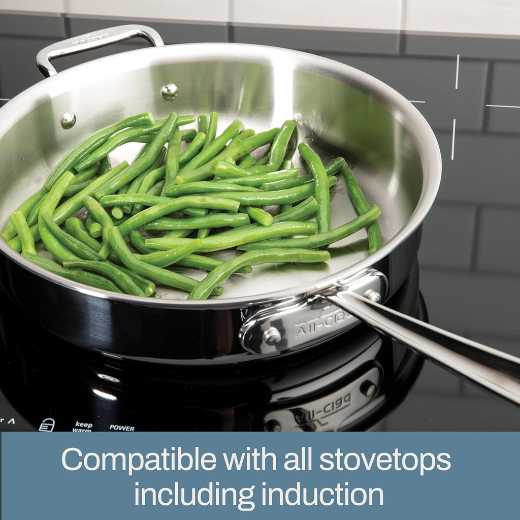All-Clad D5® Stainless Steel Core 10 Piece Cookware Set- Made in USA- The Upgrade for Supremely Even Heat- Includes Frying Pans, Saucepan, Sautépan, Stockpot -Oven Safe & Induction Compatible