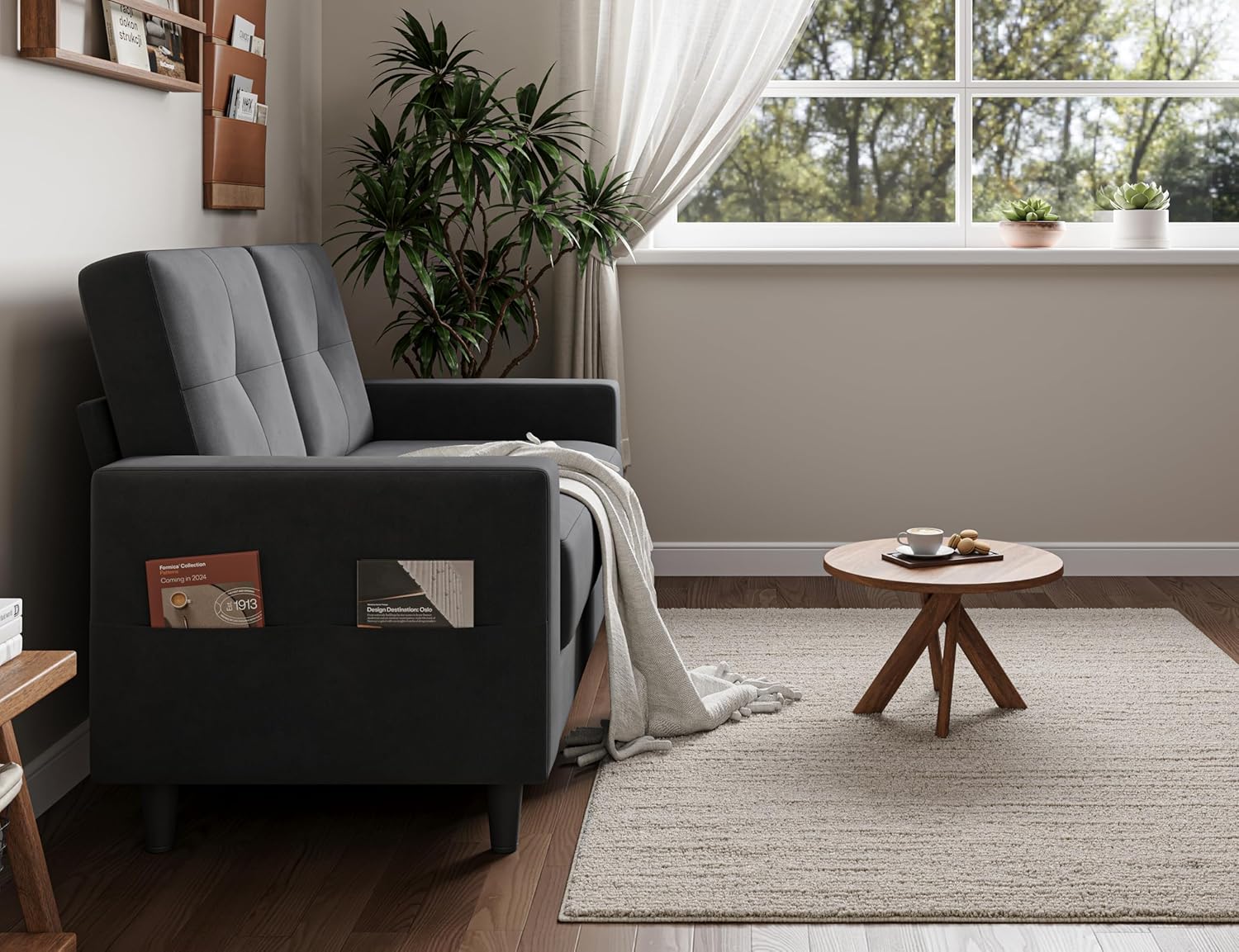 Txtin's Loveseat Sofa 53" Small Couches for Small Spaces 2 Seater Mini Couch for Bedroom Dark Grey Comfy Modern Love Seat for Apartment Office Living Room