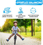 Bicystar 16 Inch Kids Balance Bike for 5-8 Year Old, No Pedals, Air Tires, Footrests, Adjustable Height for Big Boys, Girls