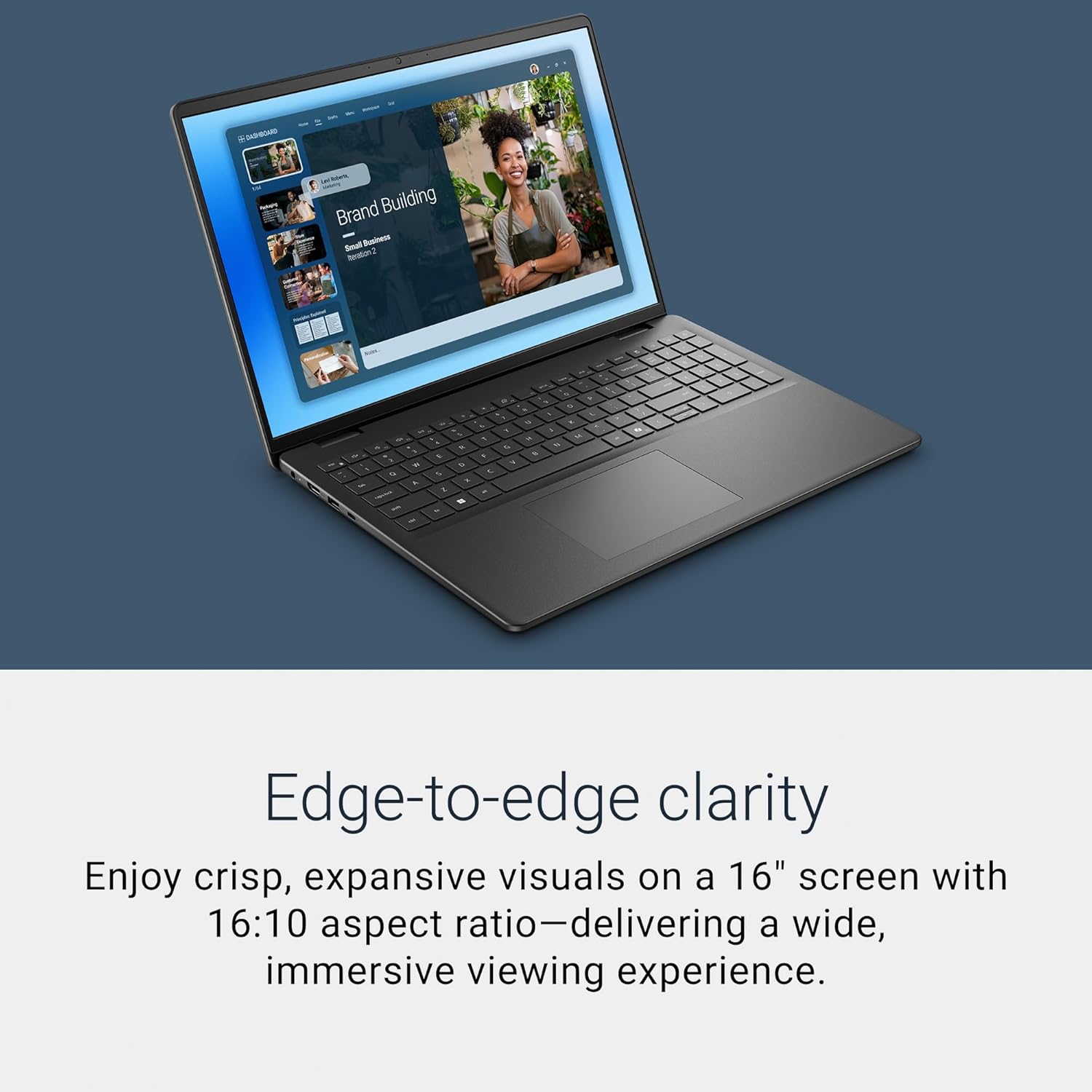 Dell 16 Laptop DC16250-16.0-inch 16:10 FHD+ Touch Display  Intel Core 5 120U Processor  16GB DDR5 RAM  512GB SSD  Intel Graphics  Windows 11 Home  1 Year Basic Onsite Service - Carbon Black