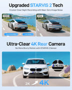 VIOFO A229 Ultra 2CH Dual 4K Dash Cam Front and Rear  Dual STARVIS 2 IMX678 Sensors & 2-Channel 4K HDR  Faster 5GHz Wi-Fi & Precise GPS Car Camera  Voice Control  Super Night Vision 2.0