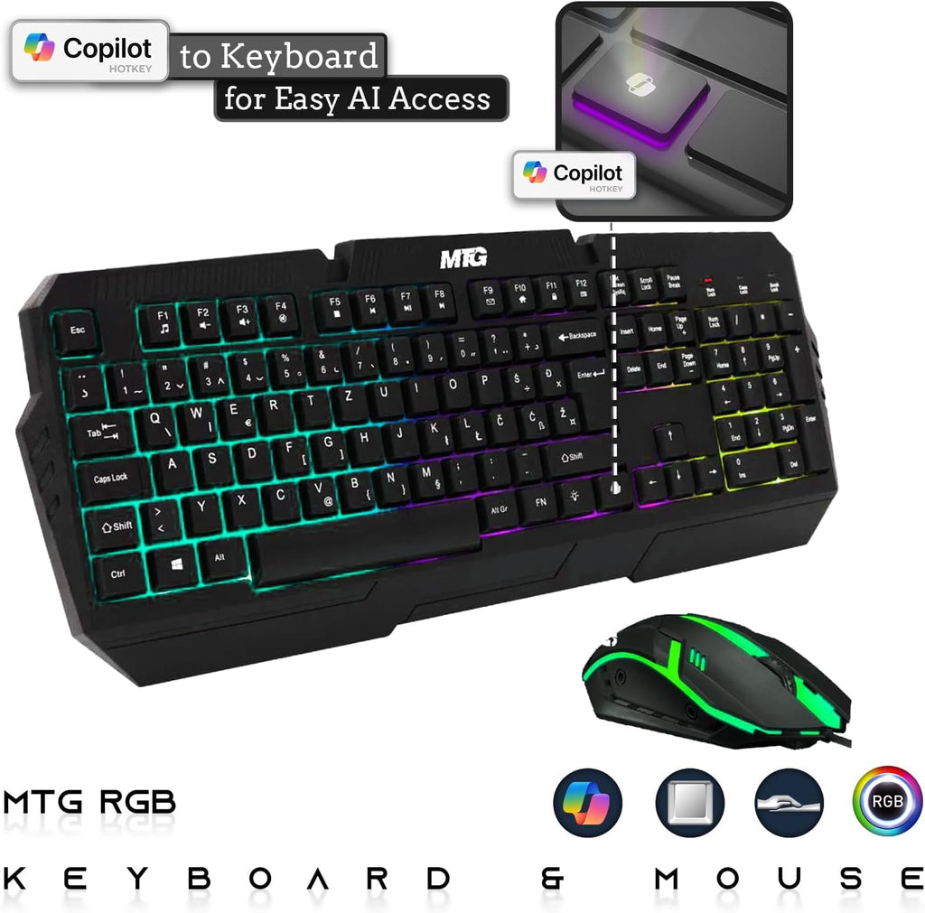 TechMagnet HP G4 Desktop Computer PC AMD Pro A10-9700 R7 8GB RAM 256GB SSD 24 Inch Curved Monitor RGB Speaker RGB Keyboard with AI-Enabled Copilot Key Mouse 2X ARGB Fan WiFi Windows 11 Pro (Renewed)