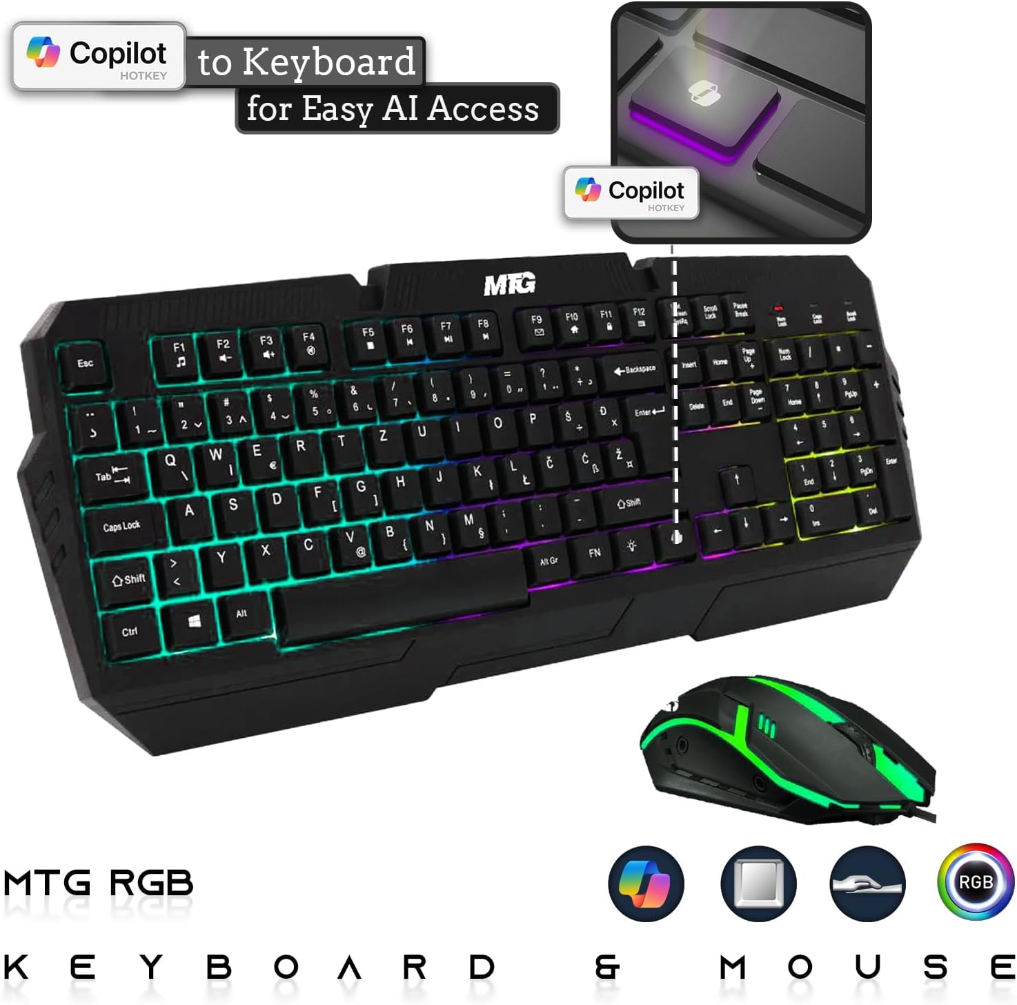 TechMagnet HP G4 Desktop Computer PC AMD Pro A10-9700 R7 8GB RAM 256GB SSD 24 Inch Curved Monitor RGB Speaker RGB Keyboard with AI-Enabled Copilot Key Mouse 2X ARGB Fan WiFi Windows 11 Pro (Renewed)