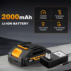 Brushless Impact Wrench 3-in-1 500N.m(369Ft-lbs) Torque Wrench 1/2 Drive with 2.0Ah Battery, 8 Drill Bits, 6 Screwdriver Bits, 4 Sockets, Cordless Impact Gun for automotive Repair and DIY