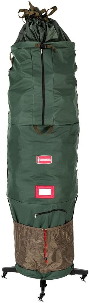 Upright Tree Storage Bag - Christmas Tree Storage Bag | Hold Artificial Trees up to 7.5 Feet Tall - Keep Your Fake Tree Assembled | Includes Rolling Tree Stand (7.5' - Medium)