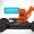 BLACK+DECKER Electric Lawn Mower, Weed Eater and Edger 3-in-1 Combo, Corded 12-Inch 6.5 Amp Electric Weed Wacker and Compact Push Mower (BESTA512CM)