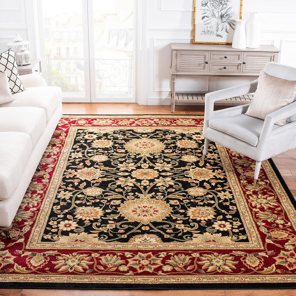 SAFAVIEH Lyndhurst Collection Area Rug - 9' x 12', Black & Red, Traditional Oriental Design, Non-Shedding & Easy Care, Ideal for High Traffic Areas in Living Room, Bedroom (LNH212G)