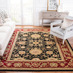 SAFAVIEH Lyndhurst Collection Area Rug - 9' x 12', Black & Red, Traditional Oriental Design, Non-Shedding & Easy Care, Ideal for High Traffic Areas in Living Room, Bedroom (LNH212G)