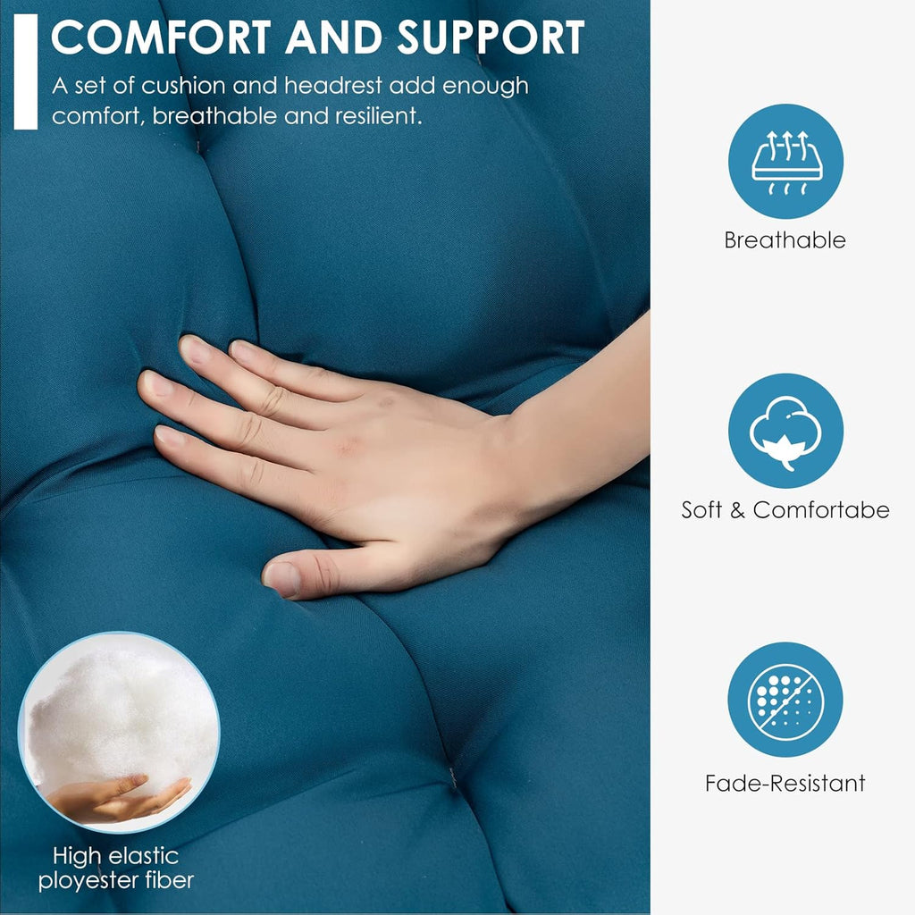 Brafab Egg Swing Chair Without Stand Outdoor Indoor, Foldable Swing Chair Hanging Egg Chairs, Aluminum Frame and UV Resistant Cushion Hammock Chair for Bedroom Patio Porch (Without Stand)