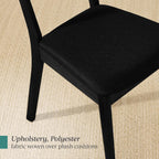 Best Choice Products Dining Chairs Set of 2, Mid-Century Modern Upholstered Wood, Armless w/Seat Cushion, Padded Backrest - Black/Black