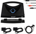 PRO Portable Wireless TV Speakers for Smart TV Without The Blaring Volume  Ideal for Elderly and Hard of Hearing with Extra Earbuds and Power Adapter - 100ft Range (Black)