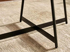 Shrine Wood Coffee Table, Walnut Table for Living Room, Metal Wood Table, 43.3" D x 21.6" W x 15.7" H, Black Wood Base & Metal Frame