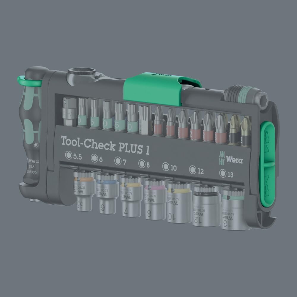 Wera 5049060001-39-Piece Tool Set, 19cm, Blend Material, 1/4 Drive System, Brushed Finish, for Phillips/Torx/Slotted/Hex Fasteners