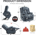 PELUMY Power Lift Recliner Chair for Elderly (Blue Gray)