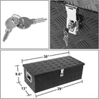 Auto Dynasty 30 x 13 x 10 Inches Aluminum Pickup Truck Bed Trailer Key Lock Storage Tool Box (Black)