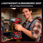 Cordless Impact Wrench 1107Ft-lbs(1500N.m), Brushless High Torque 1/2 Impact Gun with 21V 2x4.0Ah Battery, 3-Mode Speed, Electric Impact Driver with 4 Socket for Home Car Pickup Truck RV Mower